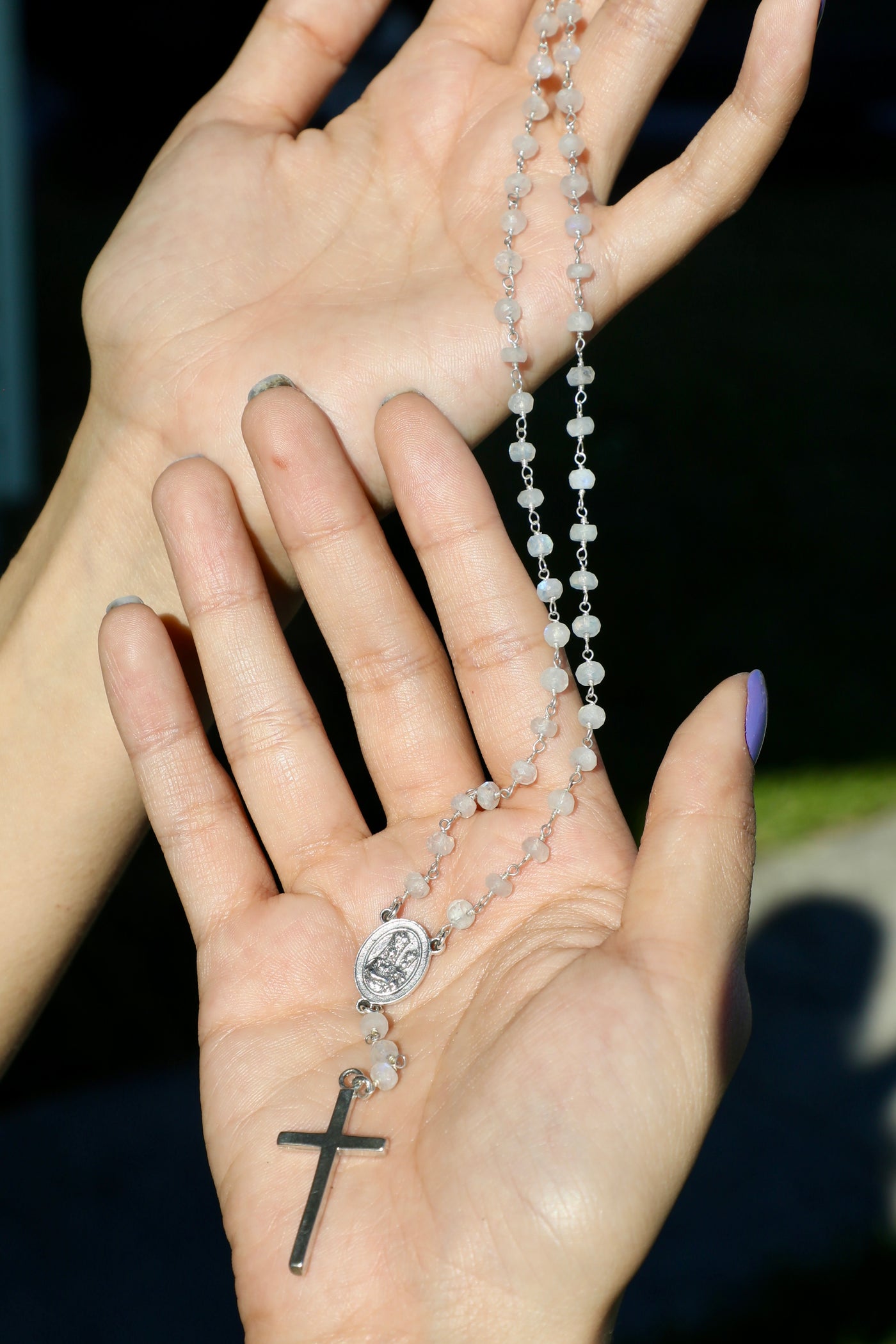 Our Lady of Prompt Succor New Orleans Gemstone Rosary Signature Necklace