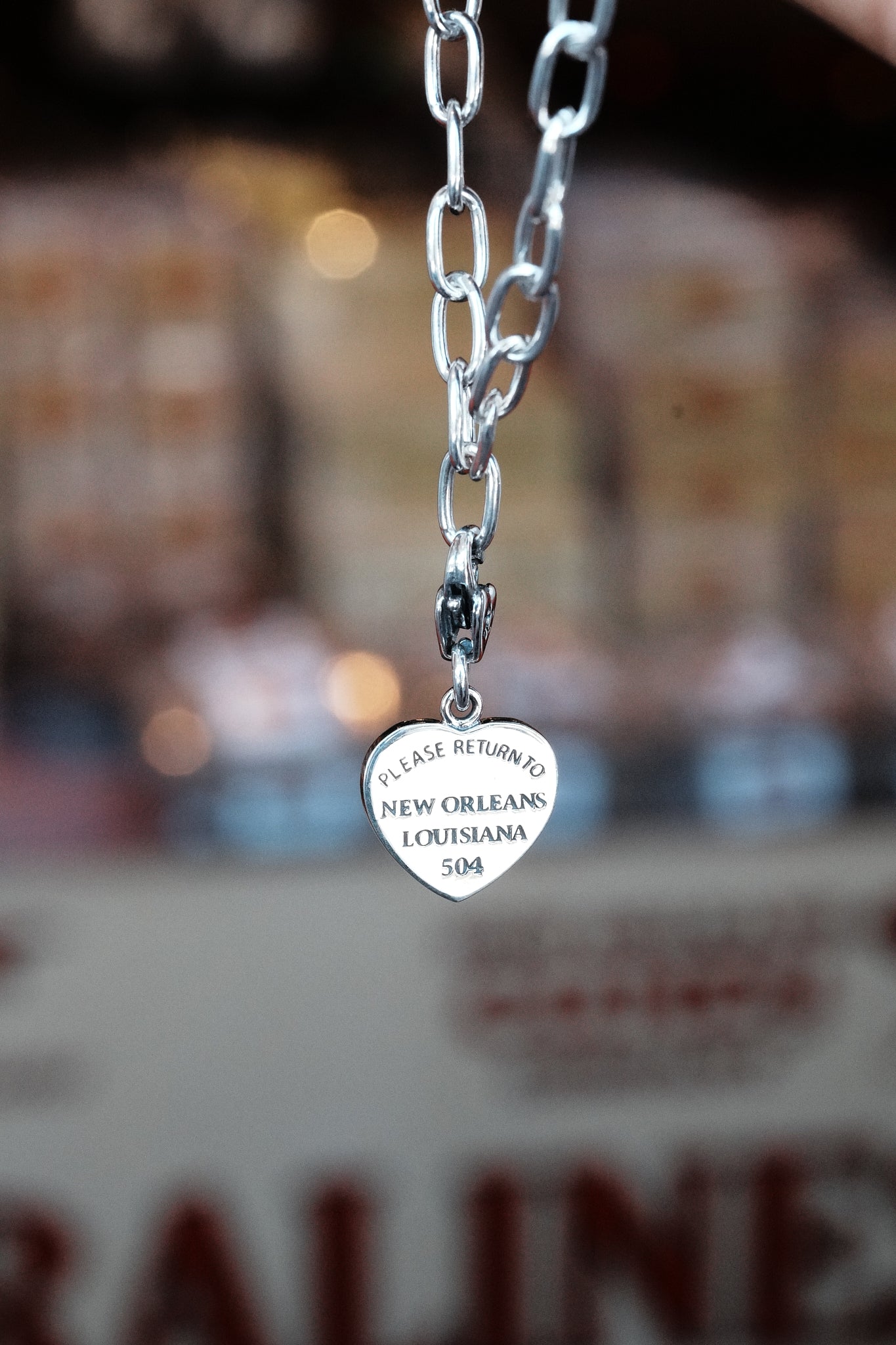 Please Return to New Orleans Heart Clip Charm