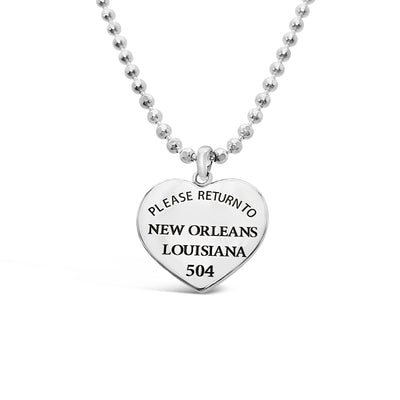 Please Return to New Orleans Heart Charm - Large (PREORDER)