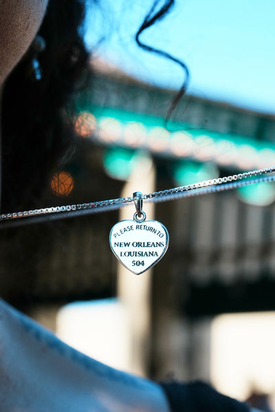 Please Return to New Orleans Heart Charm