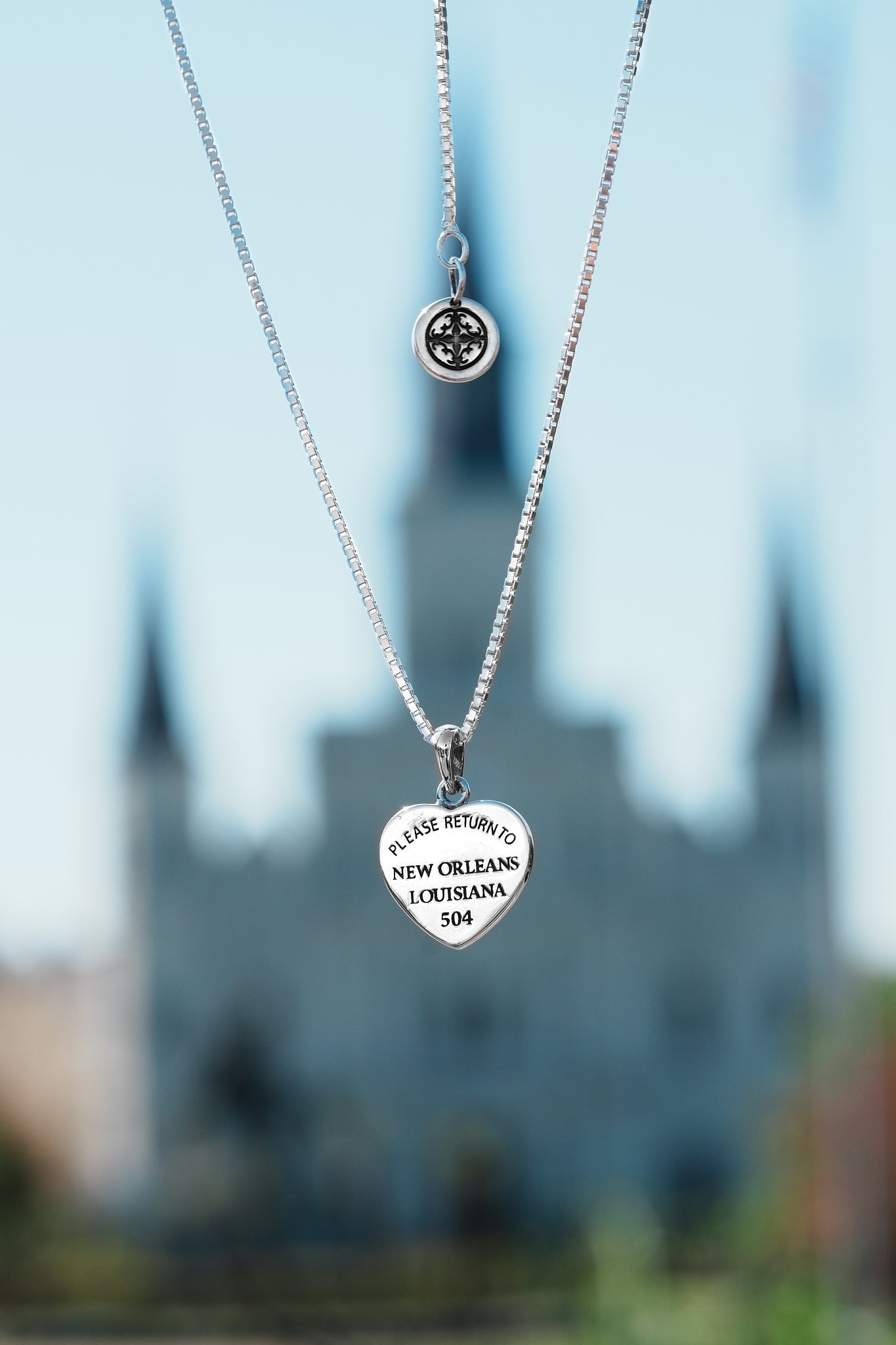 Please Return to New Orleans Heart Charm - Small