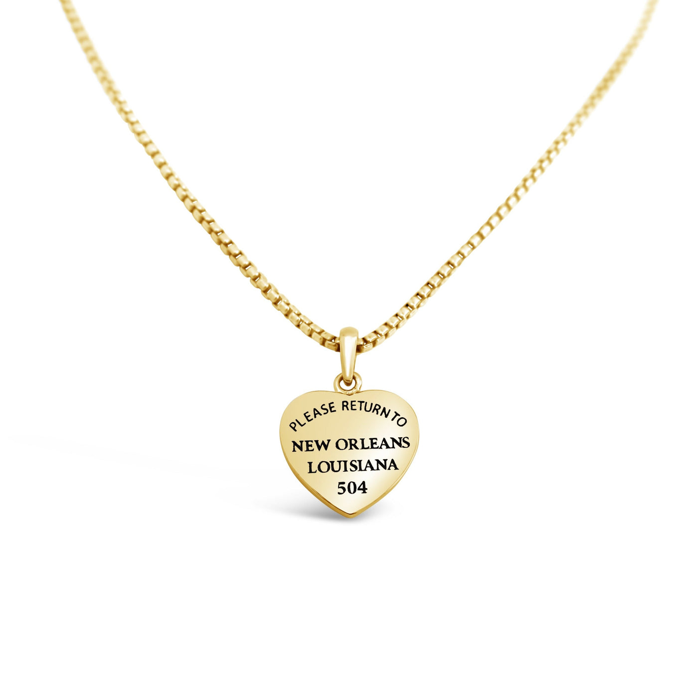 Please Return to New Orleans Heart Charm Gold Vermeil