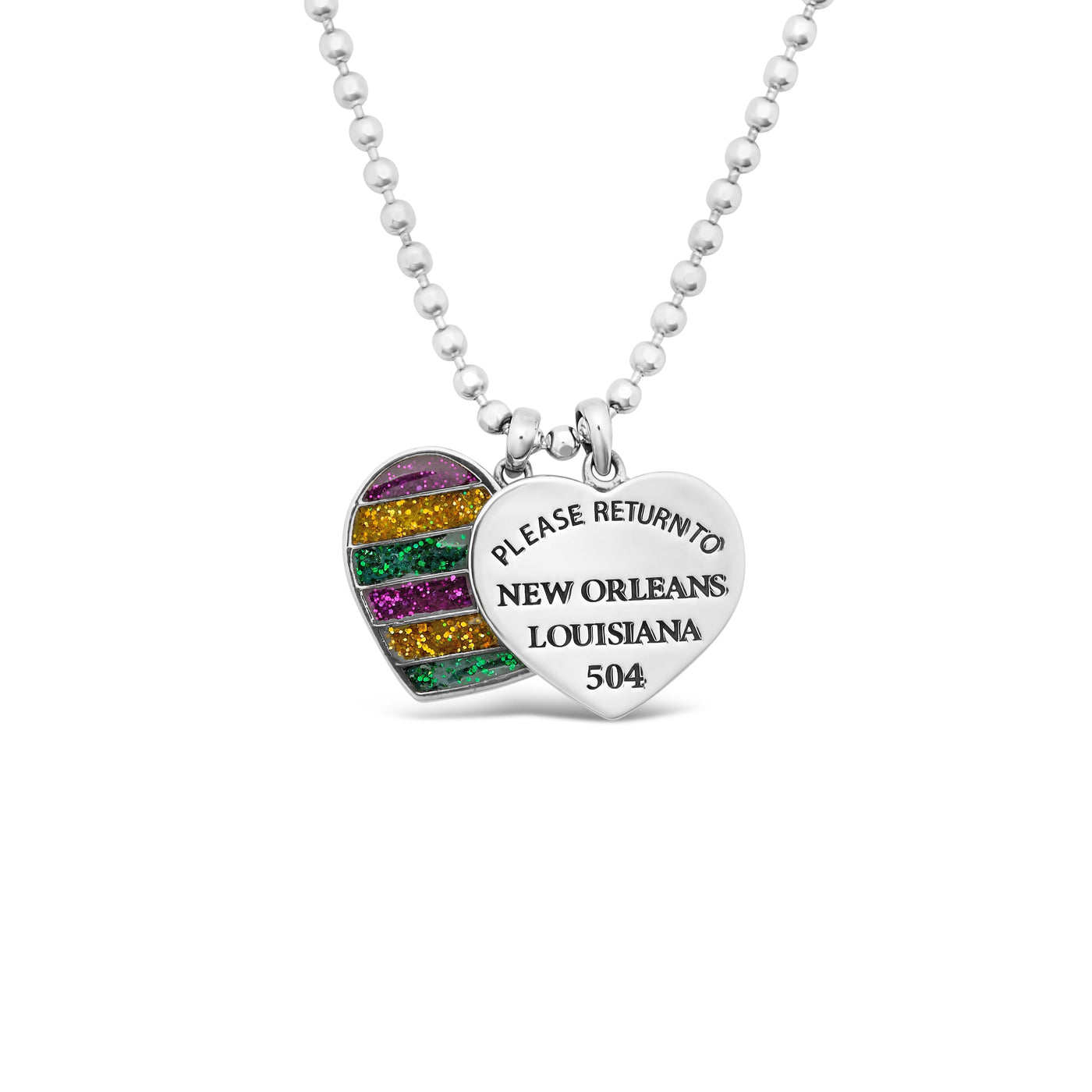 Please Return to New Orleans Mardi Gras Necklace Set - Large