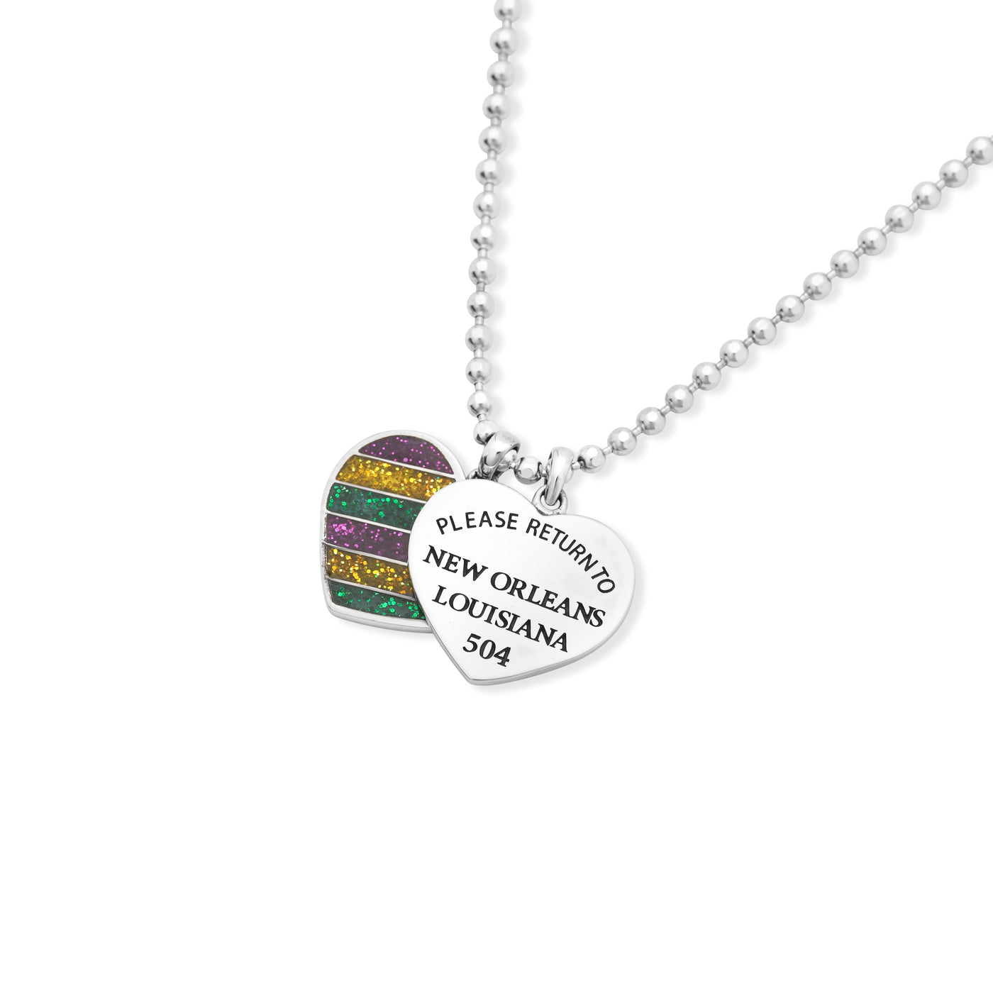 Please Return to New Orleans Mardi Gras Necklace Set - Large