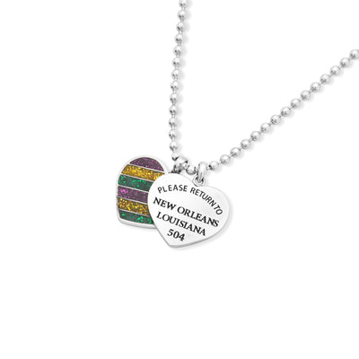 Please Return to New Orleans Mardi Gras Necklace Set - Large