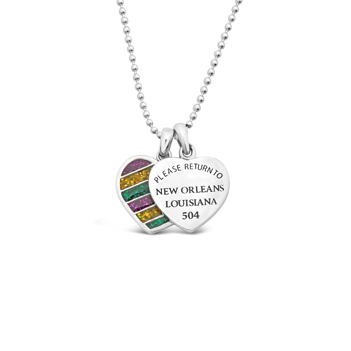 Please Return to New Orleans Mardi Gras Necklace Set - Small