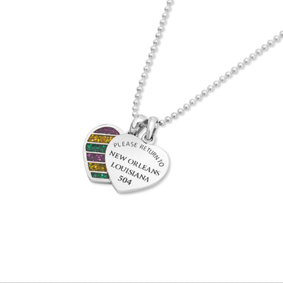 Please Return to New Orleans Mardi Gras Necklace Set - Small