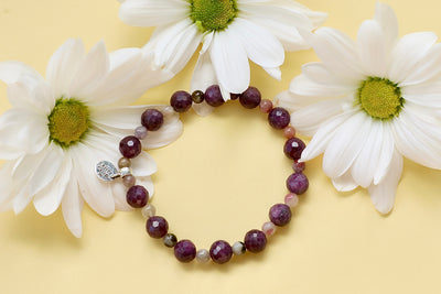 Purple Plum Ruby Kisses Stretch Signature Bracelet