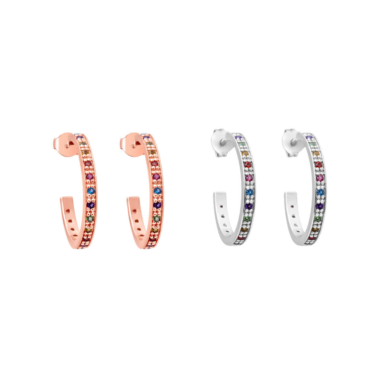Rainbow Hoop Earrings