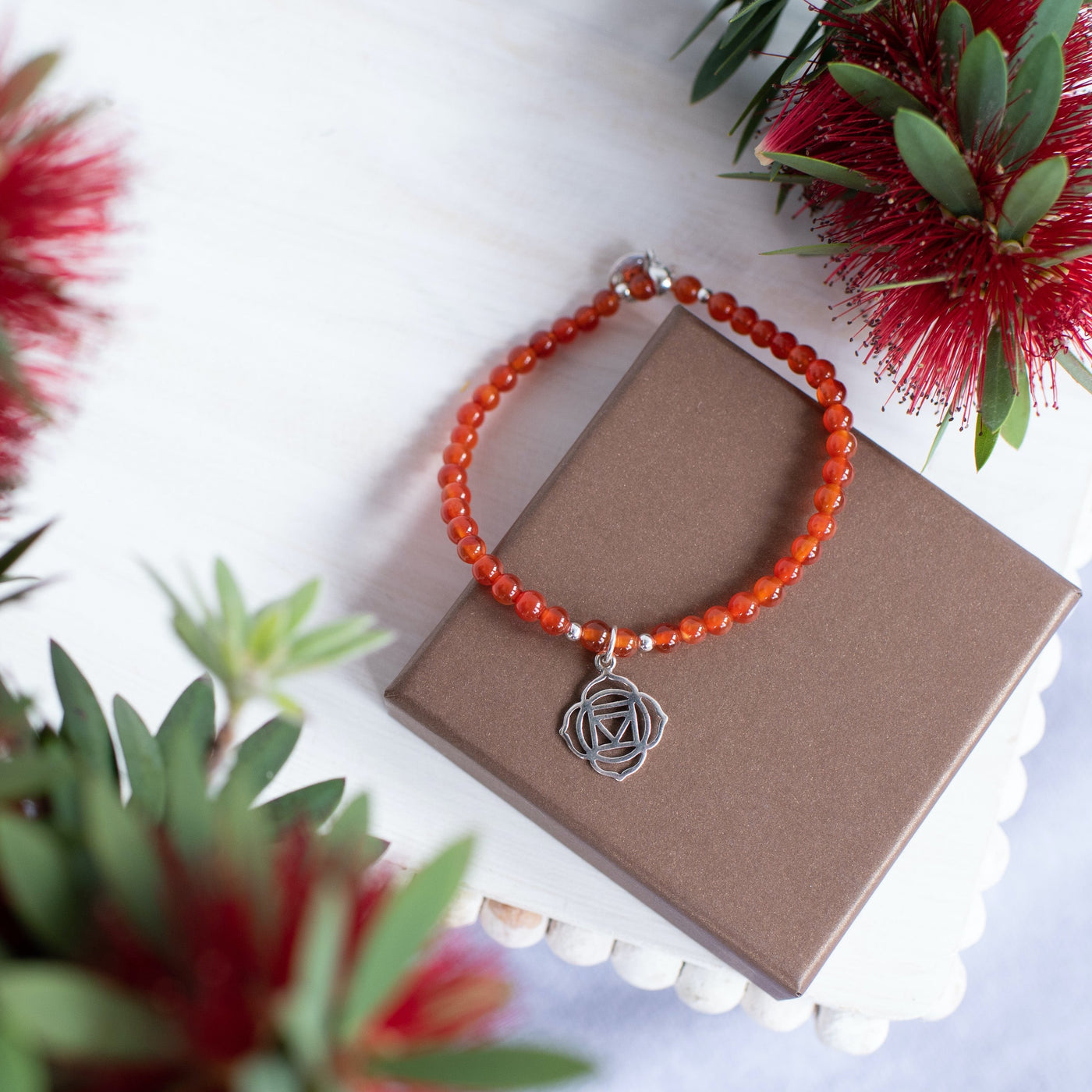 Root Chakra Red Agate Signature Stretch Bracelet
