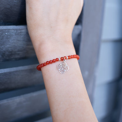 Root Chakra Red Agate Signature Stretch Bracelet