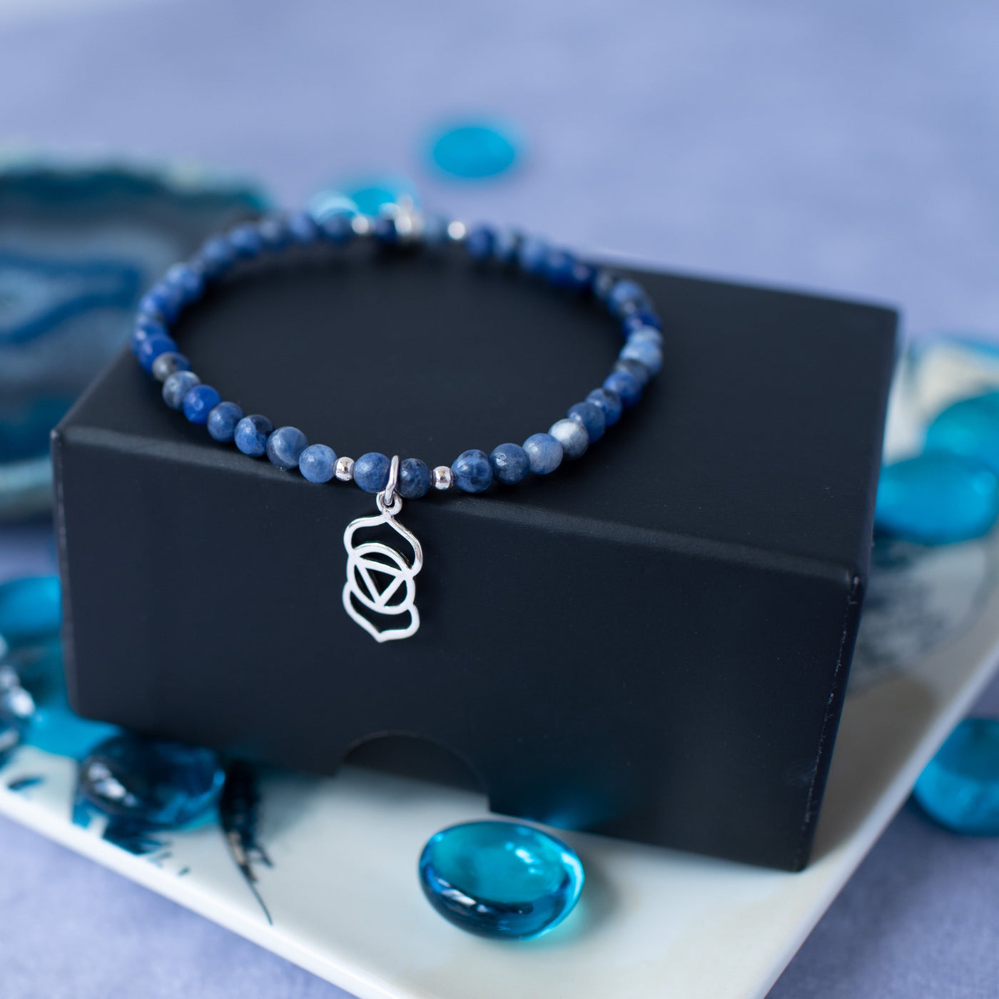 Third Eye Chakra Blue Sodalite Signature Stretch Bracelet