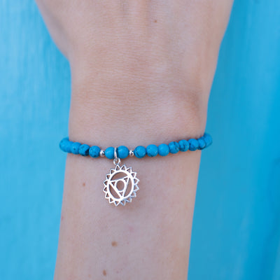 Throat Chakra Blue Howlite Signature Stretch Bracelet