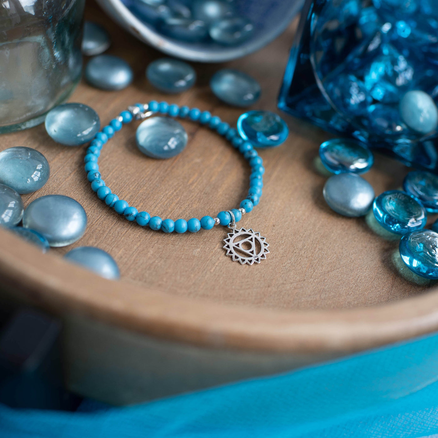 Throat Chakra Blue Howlite Signature Stretch Bracelet