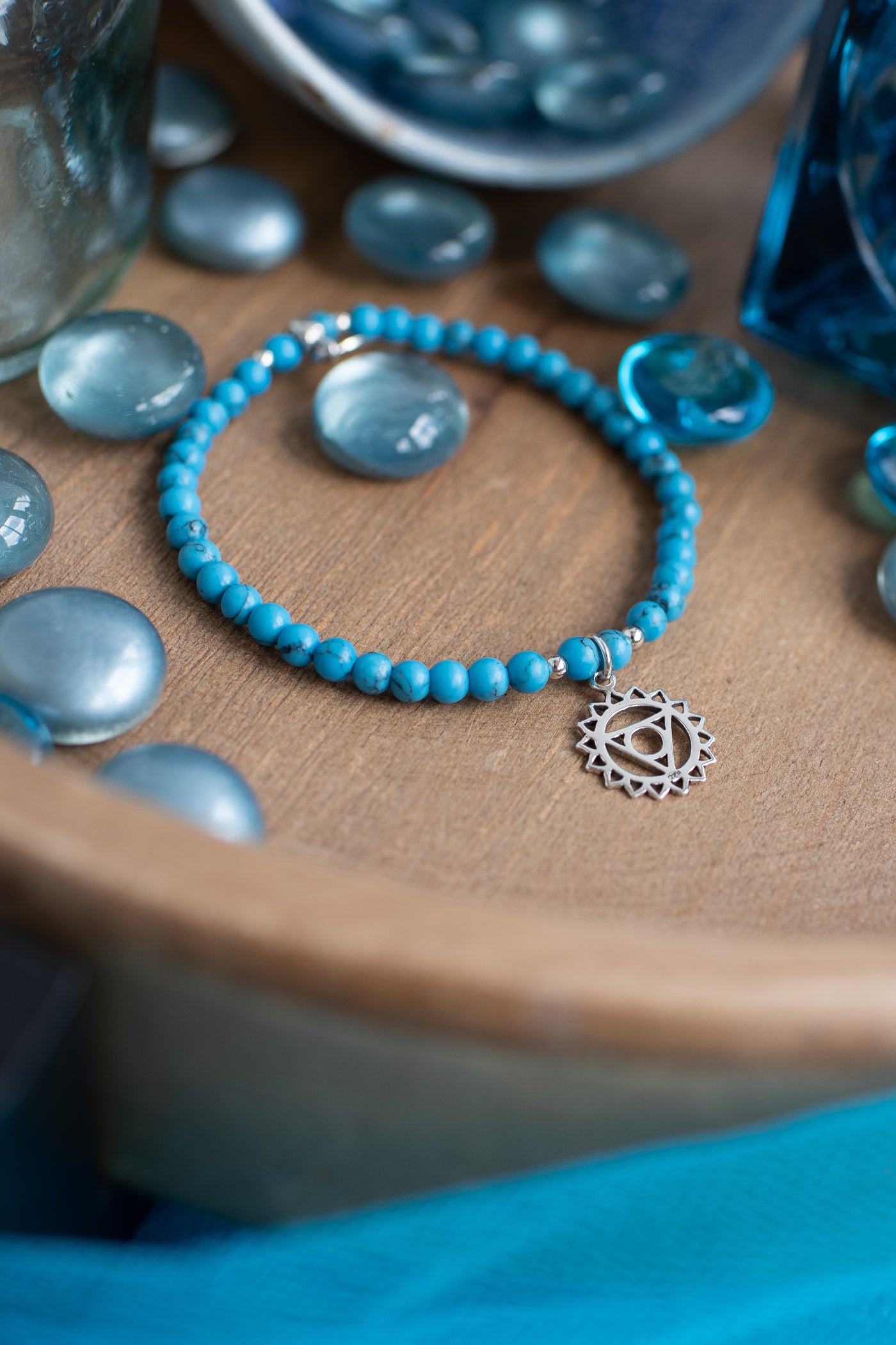 Throat Chakra Blue Howlite Signature Stretch Bracelet