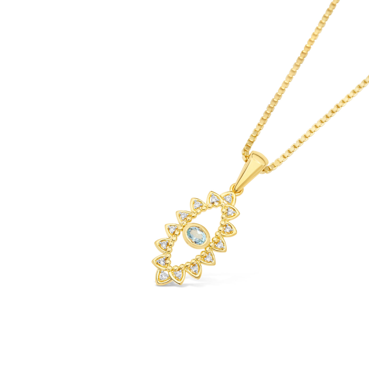 Evil Eye Topaz Pendant Gold Vermeil