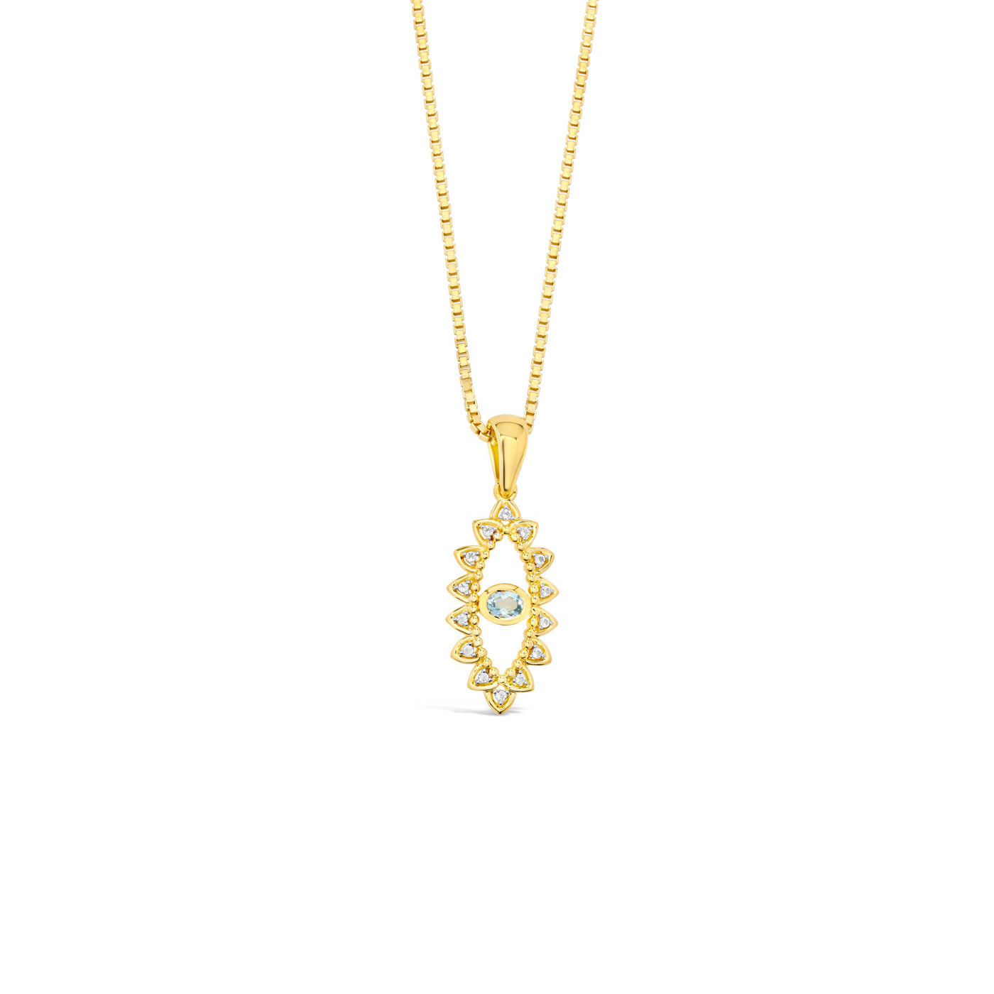 Evil Eye Topaz Pendant Gold Vermeil