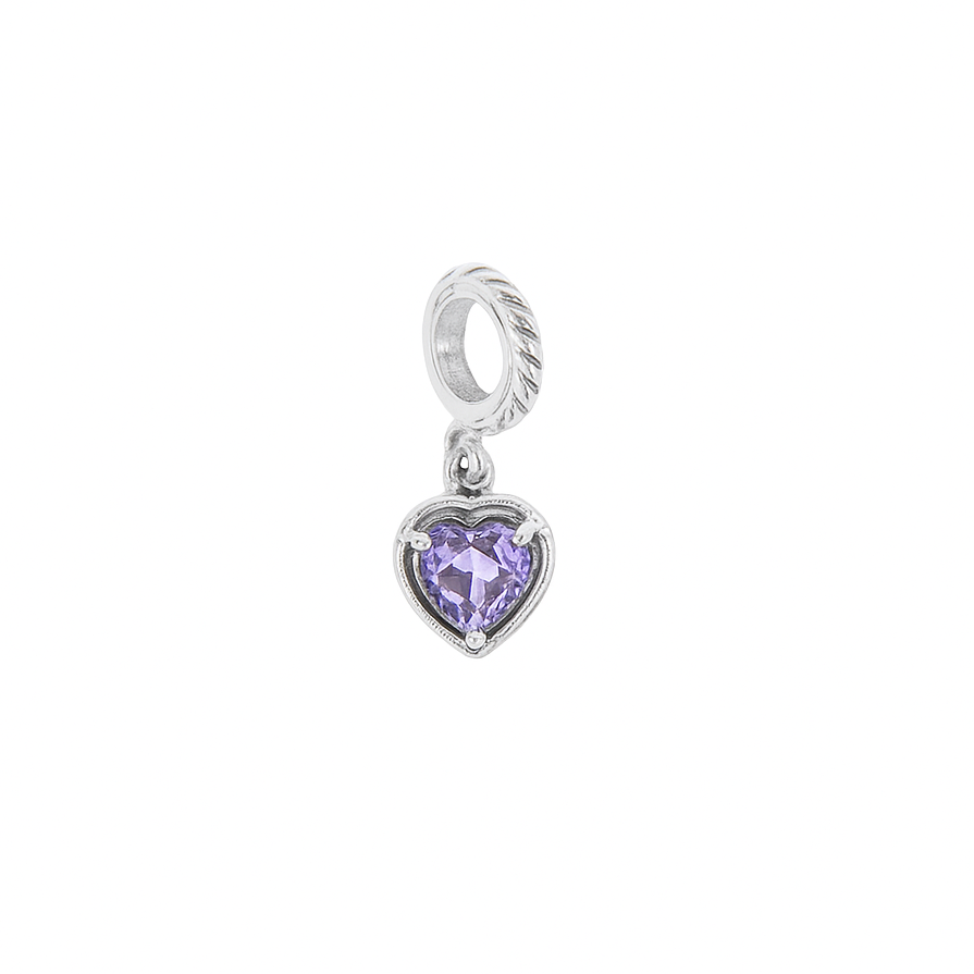 Violet Amethyst Heart Couture Charm