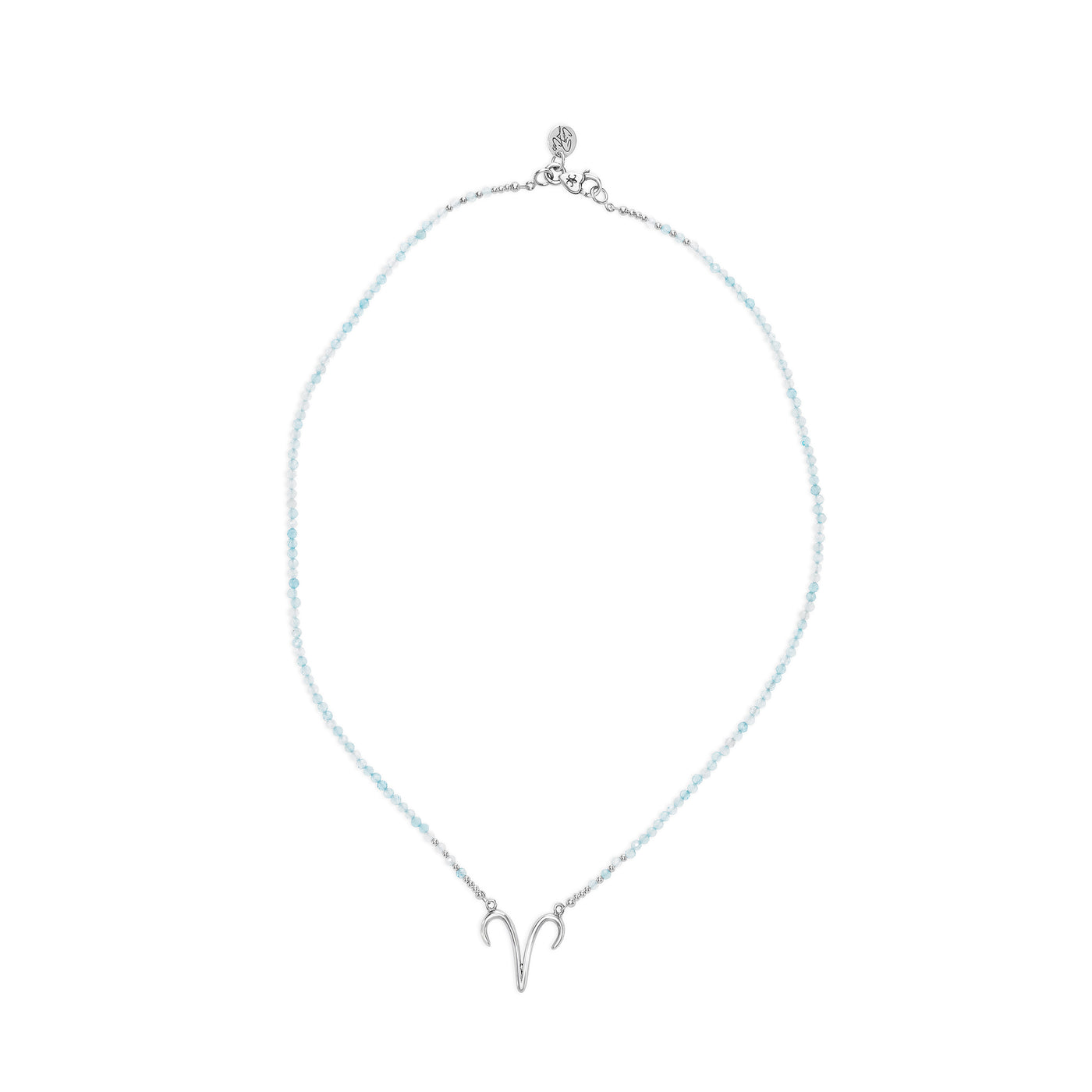 Powerful Aries Aquamarine Zodiac Signature Necklace RETIRED