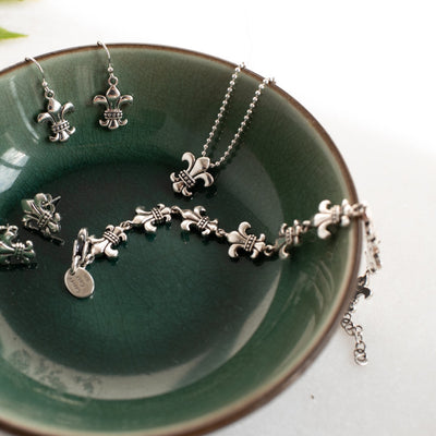 Strength & Courage Fleur de Lis Earrings