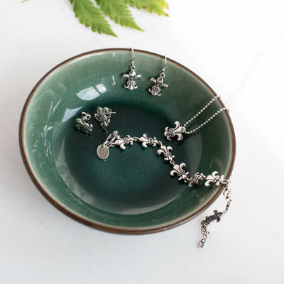 Strength & Courage Fleur de Lis Earrings