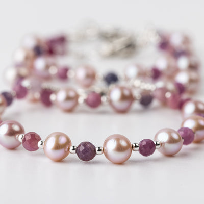 Power & Purity Pastel Pearl & Ruby Signature Bracelet