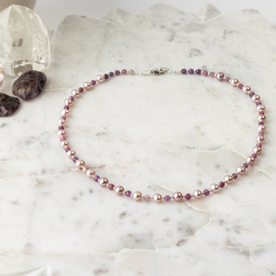 Power & Purity Pastel Pearl & Ruby Signature Necklace