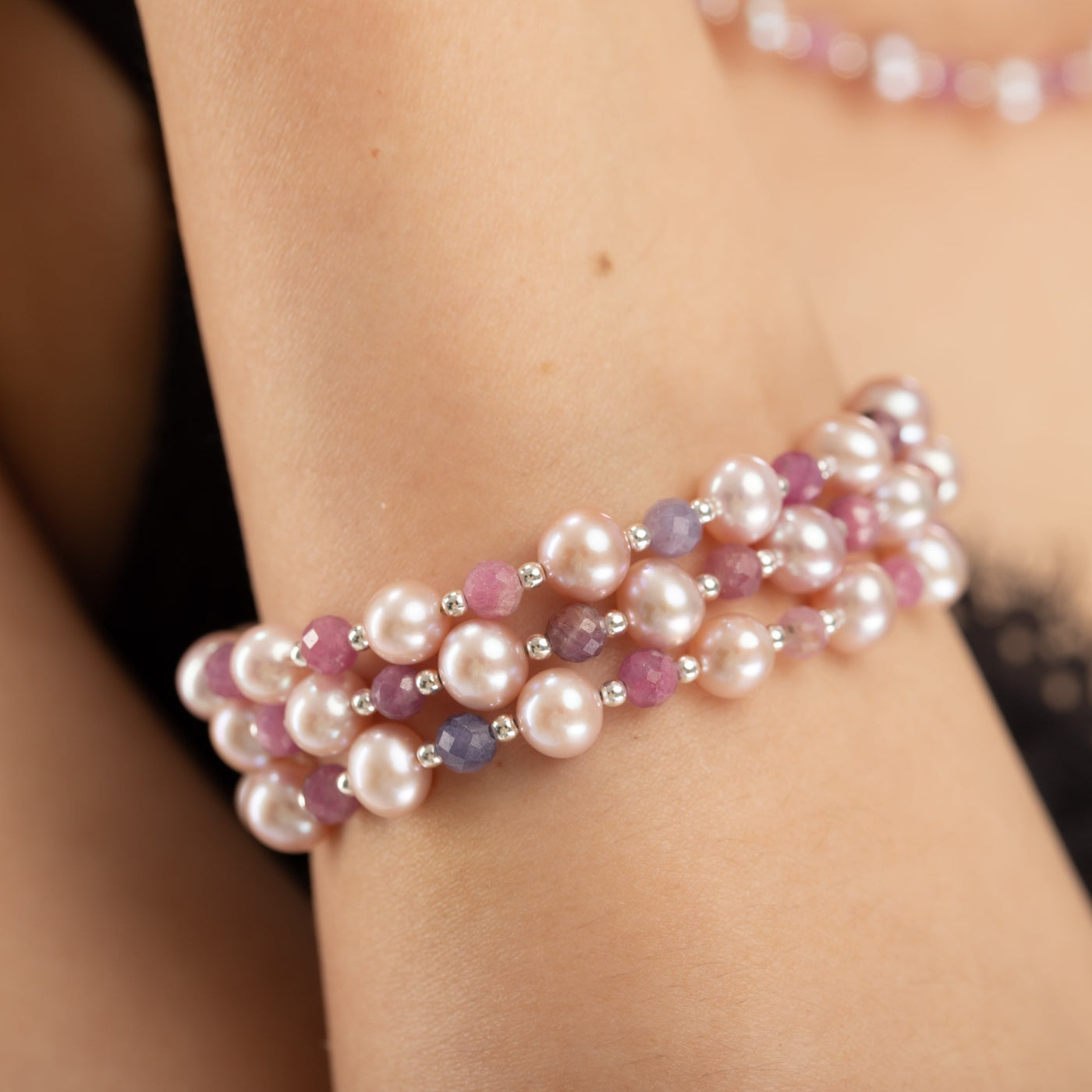 Power & Purity Pastel Pearl & Ruby Signature Bracelet