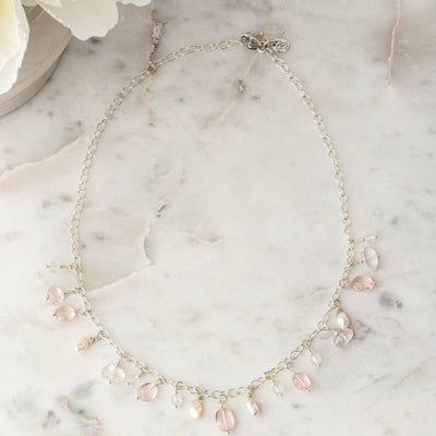 Pure Self Love Pearl & Rose Quartz Signature Charm Necklace