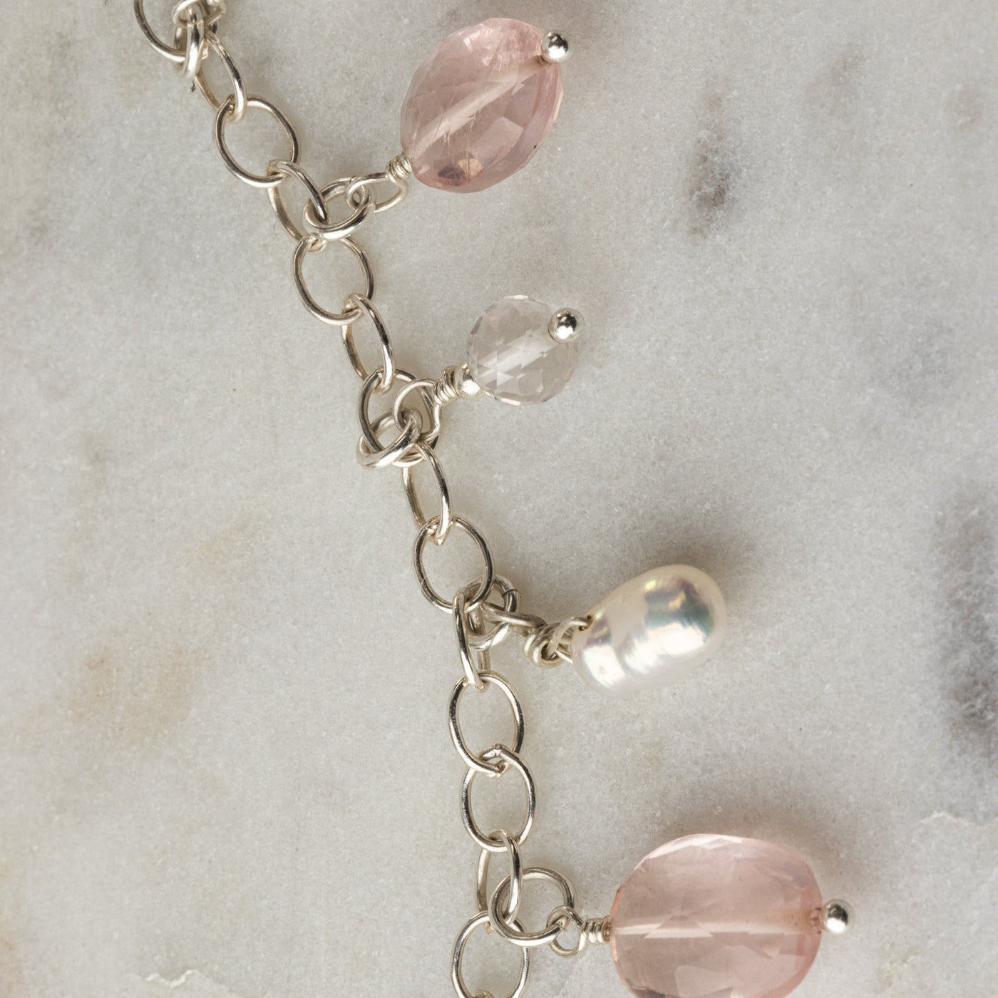 Pure Self Love Pearl & Rose Quartz Signature Charm Necklace