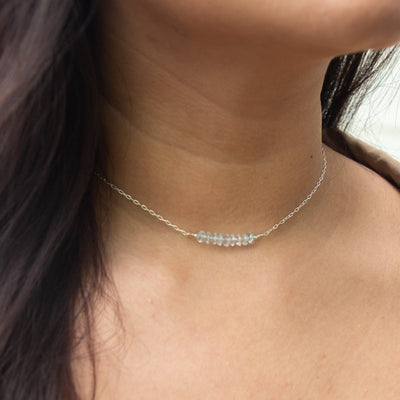 Aquamarine of Courage Bar Necklace