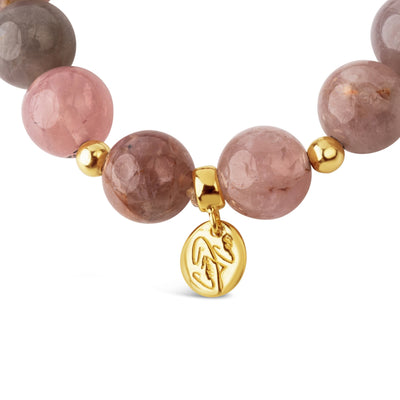 Golden Kiss From A Rose Quartz Signature Stretch Bracelet