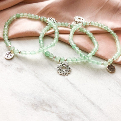 Heart Chakra Green Aventurine Signature Stretch Bracelet