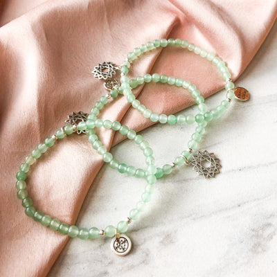 Heart Chakra Green Aventurine Signature Stretch Bracelet