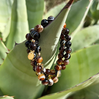 Golden Grounding Sardonyx Signature Stretch Bracelet