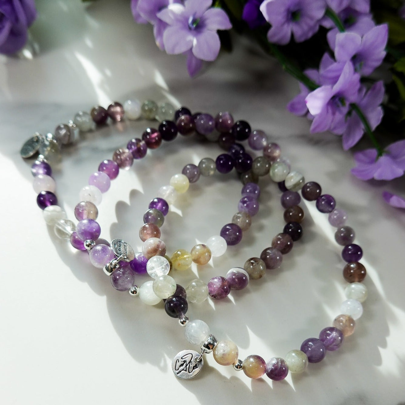 Flower Amethyst Signature Stretch Bracelet