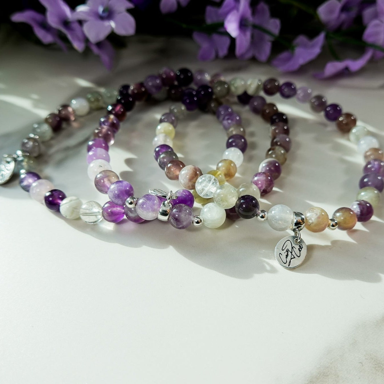 Flower Amethyst Signature Stretch Bracelet