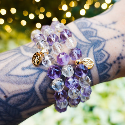 Rue Toulouse Amethyst & Citrine Signature Stretch Bracelet