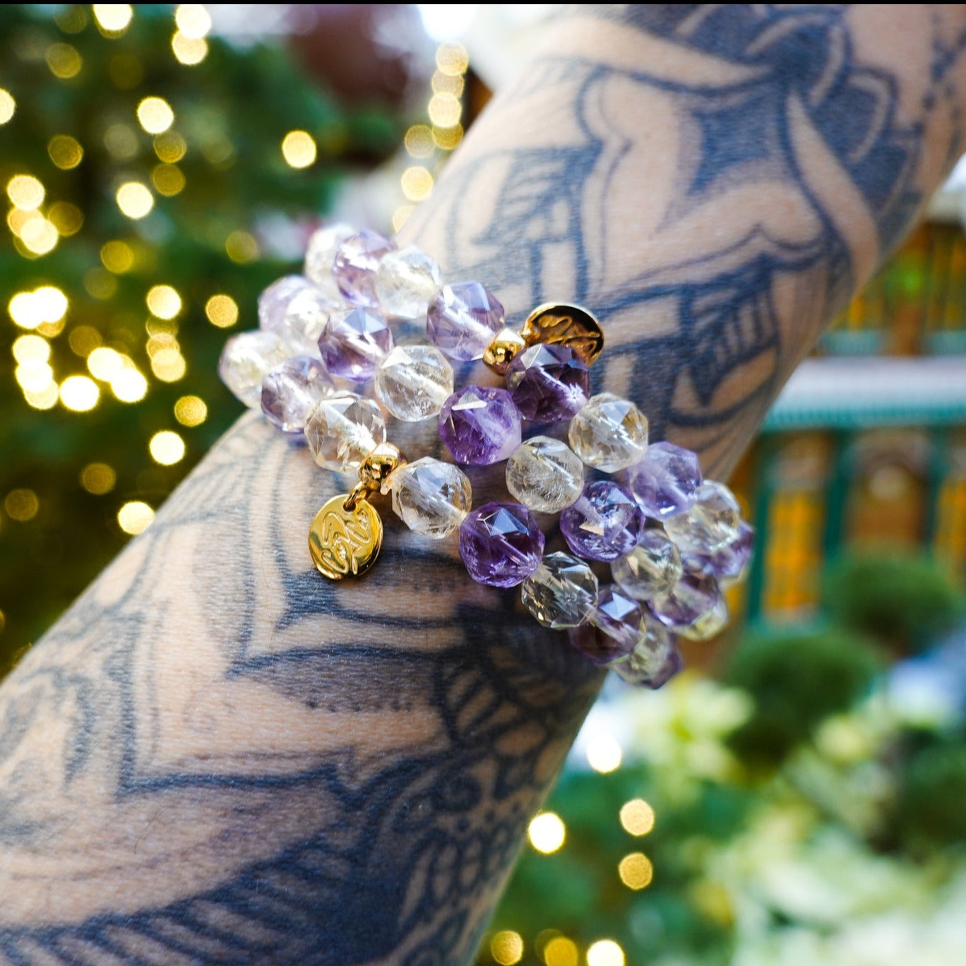 Rue Toulouse Amethyst & Citrine Signature Stretch Bracelet