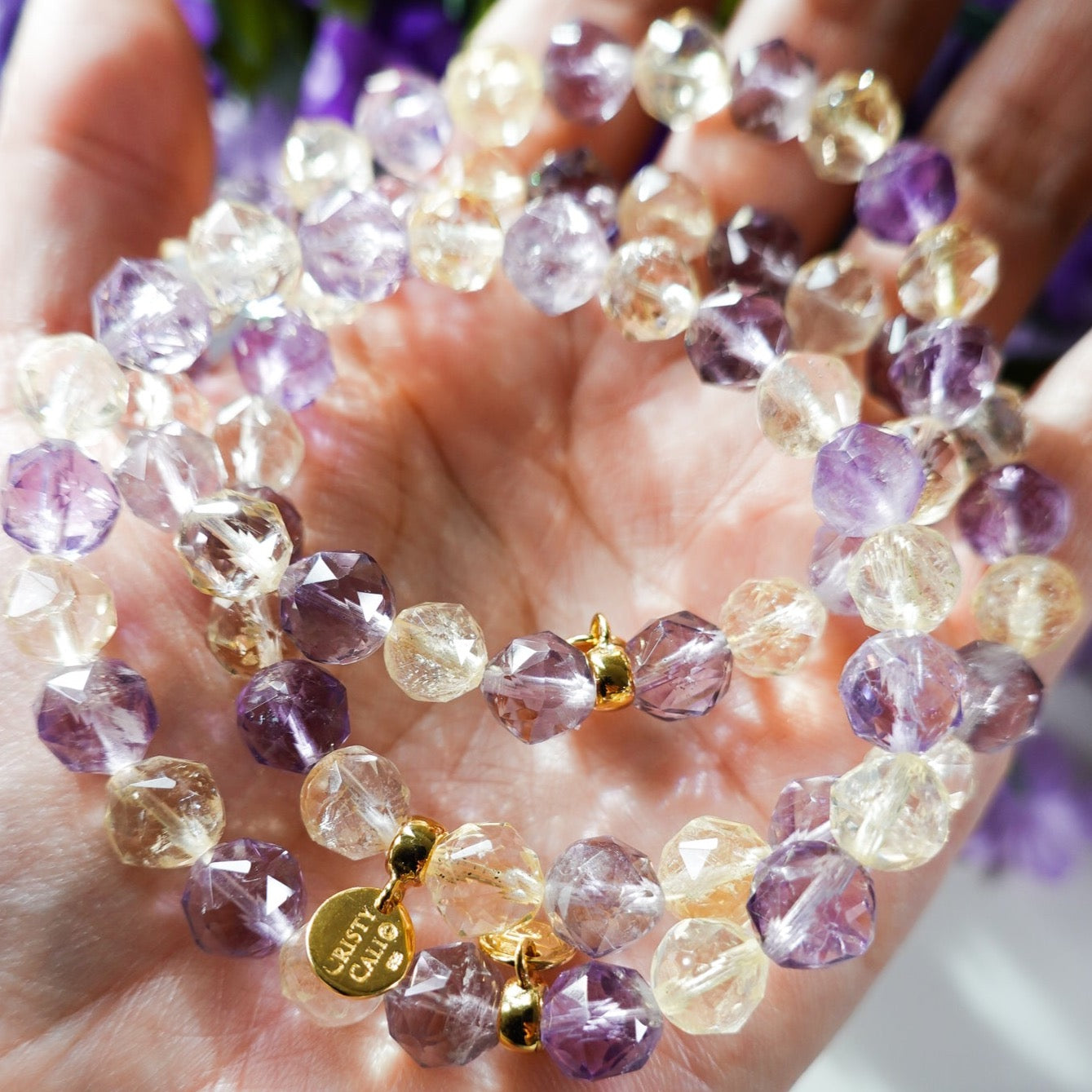 Rue Toulouse Amethyst & Citrine Signature Stretch Bracelet