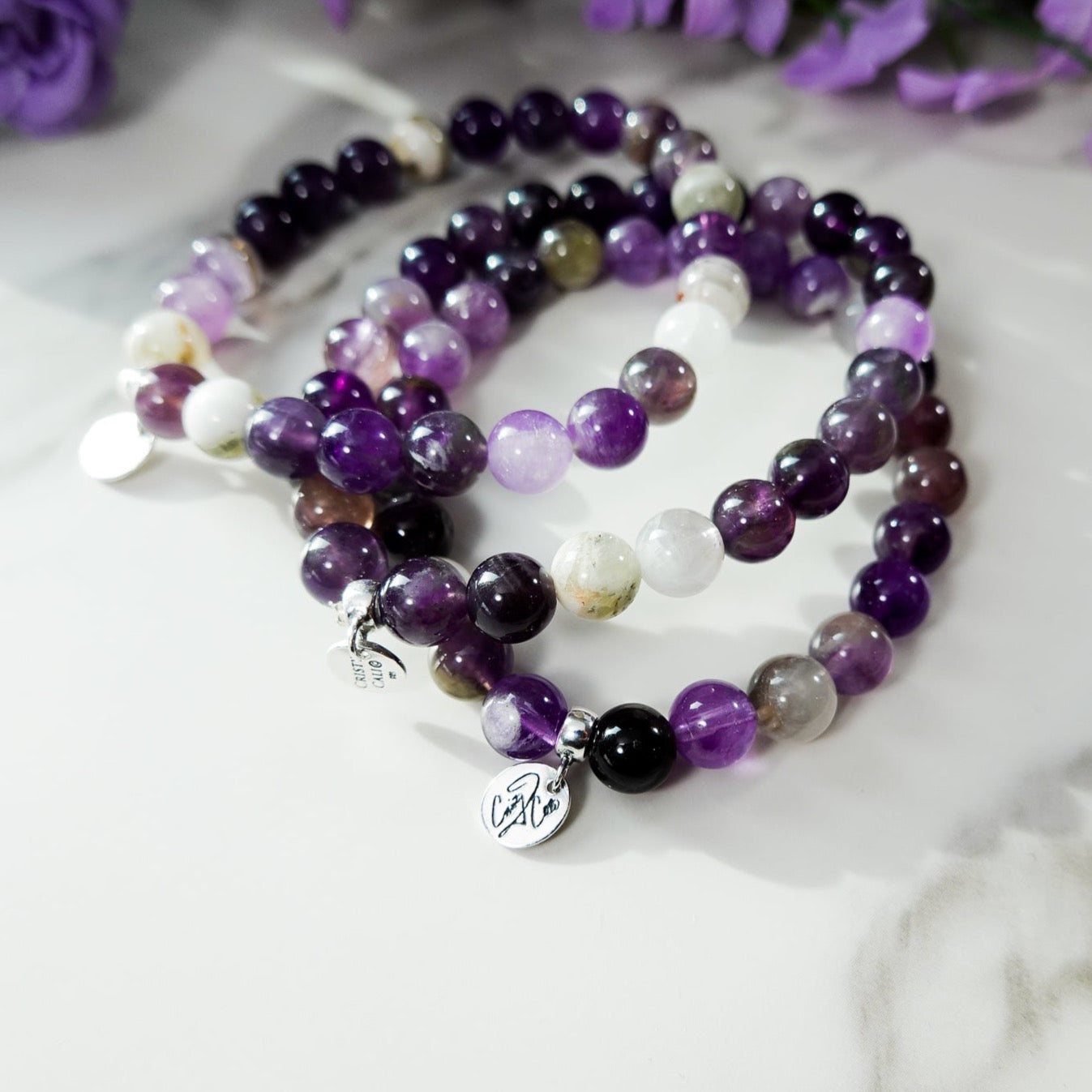 Flower Amethyst Signature Stretch Bracelet