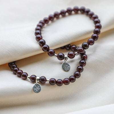 I Am Protected Garnet Signature Stretch Bracelet