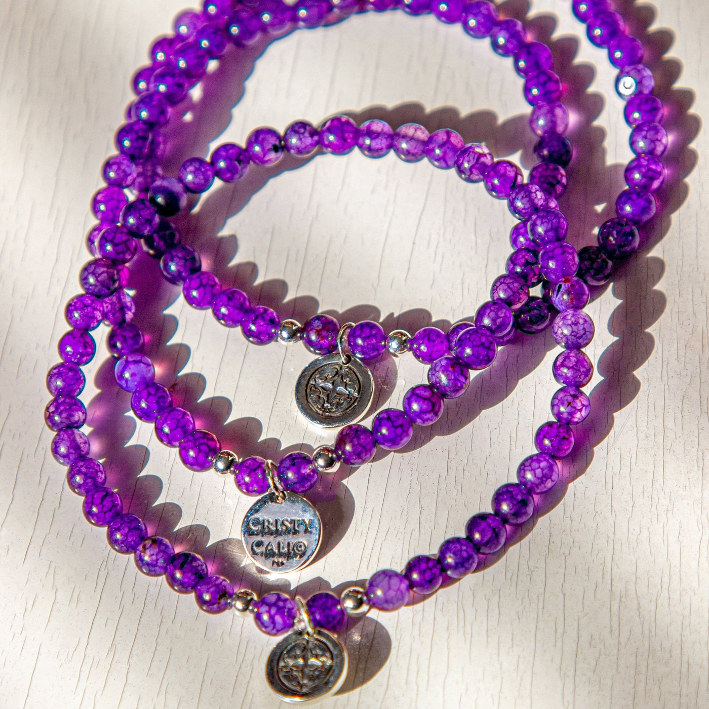 Purple Dragon Veins Signature Stretch Bracelets