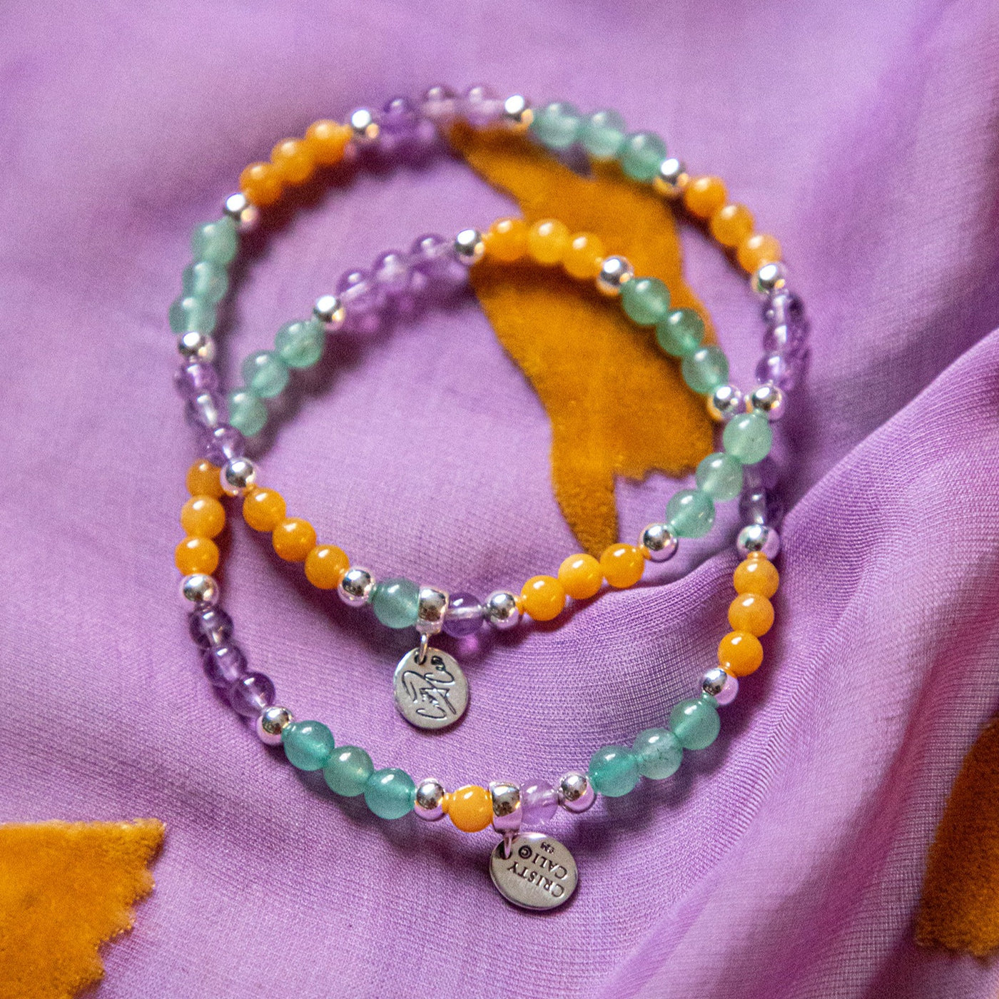 King Cake Signature Gemstone Stretch Bracelet