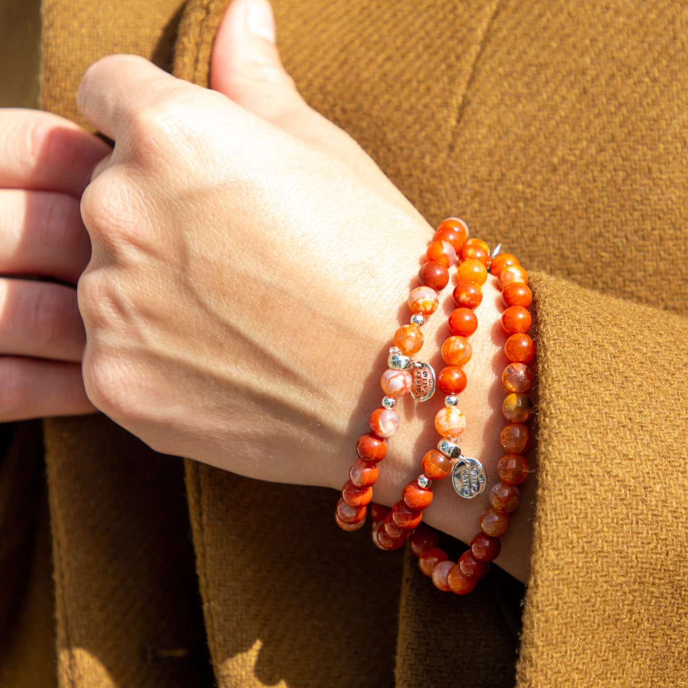 Abundance Fire Agate Signature Stretch Bracelet