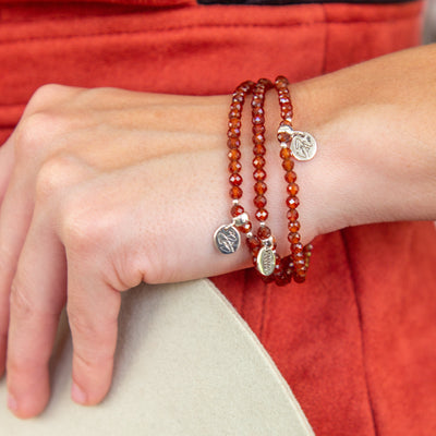 Mental Clarity Hessonite Garnet Signature Stretch Bracelet