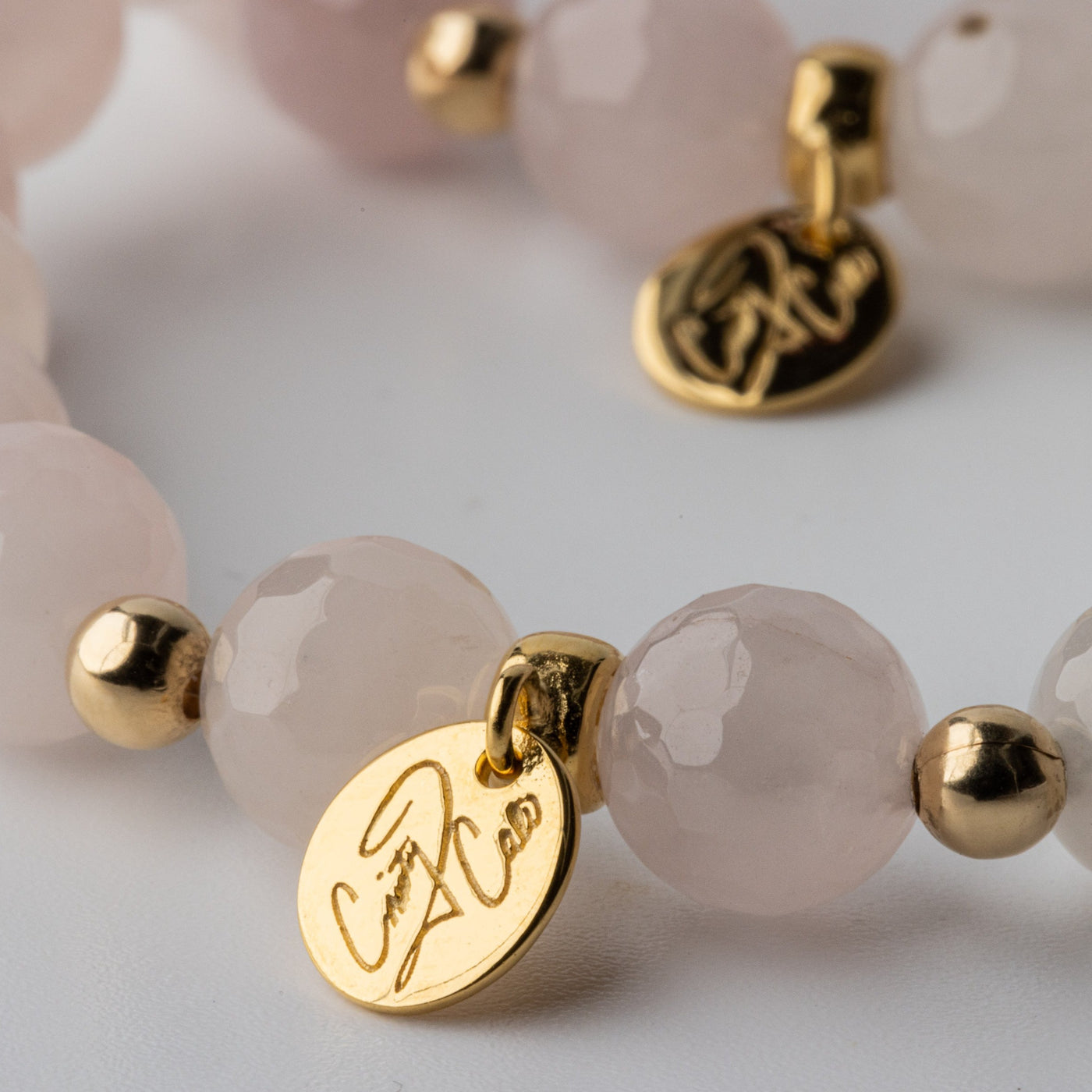 Golden Self-Love Rose Quartz Signature Stretch Bracelet