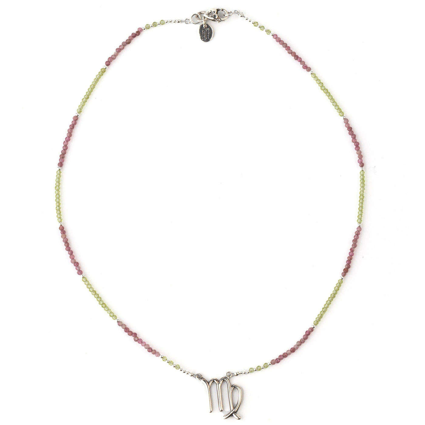 Virgo Peridot & Pink Tourmaline Signature Zodiac Necklace