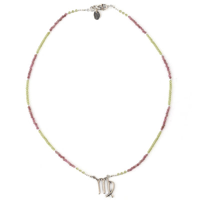 Virgo Peridot & Pink Tourmaline Signature Zodiac Necklace