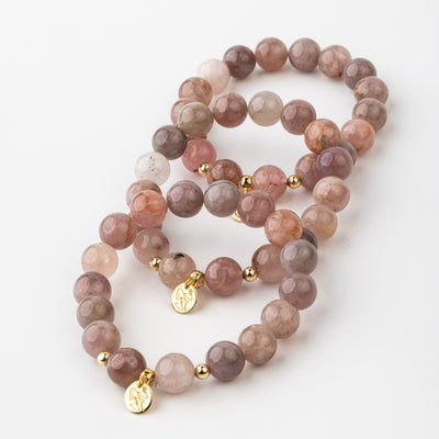 Golden Kiss From A Rose Quartz Signature Stretch Bracelet